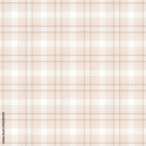 Preppy pattern texture fabric, retail tartan seamless background. Cultural textile check vector plaid in white and light colors.