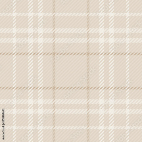 Nostalgia background tartan textile, checks seamless vector check. Pastel plaid pattern fabric texture in light and white colors.