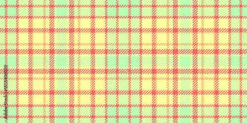 Ragged texture tartan background, image vector plaid pattern. Sixties textile check seamless fabric in yellow and light colors.