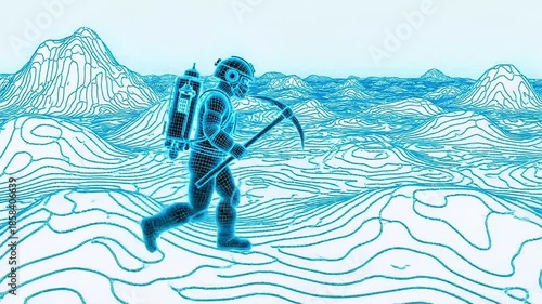 Exploration Journey, Astronaut, Alien Landscape, Illustration, Sci-Fi, Futuristic