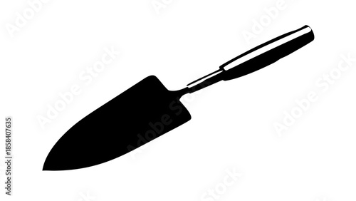 Garden Trowel Hand Shovel Silhouette Vector Icon for Gardening and Planting