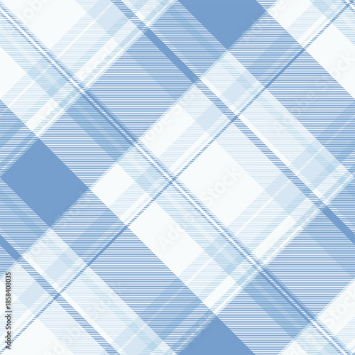 Royalty check seamless background, close up vector textile texture. Sample plaid fabric tartan pattern in light and mint cream colors.