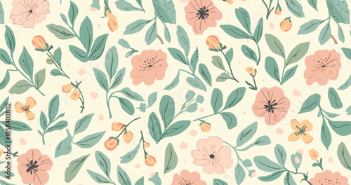Minimalist_Peach_Floral_Sage_Green_Garden_Pattern