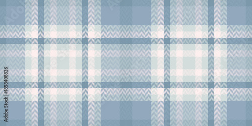 Choice tartan texture vector, robe fabric check seamless. Individuality pattern textile plaid background in pastel and spa blue colors.