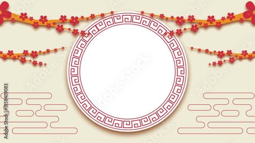 Animation of Chinese new year with flowers