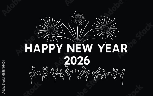 Happy new year 2026 fireworks celebration