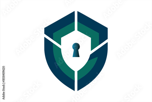 Digital Security Shield Keyhole Icon