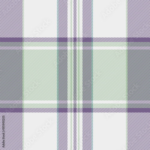 Line textile plaid check, tissue seamless vector texture. Damask fabric pattern tartan background in white and violet colors.