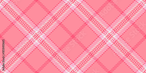 Square pattern check textile, retro tartan texture plaid. Finish fabric background seamless vector in red and light colors.