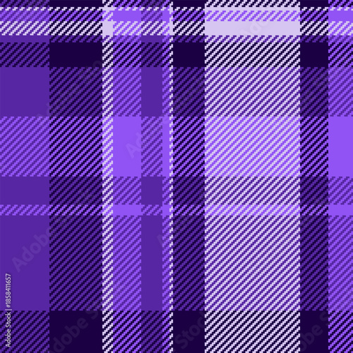 Day fabric tartan seamless, customized plaid vector background. Proud check textile pattern texture in violet and dark colors.