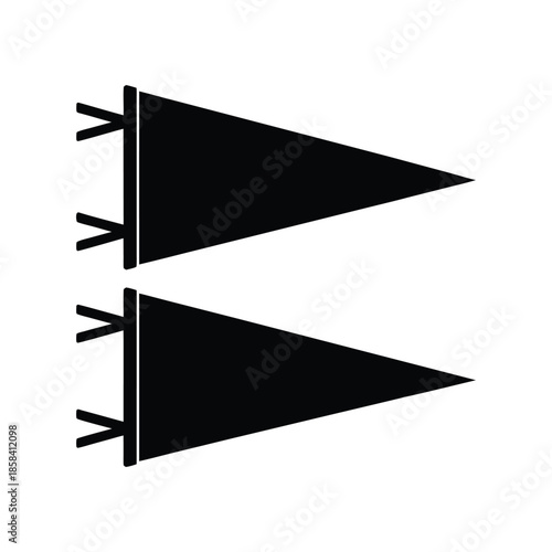Blank championship pennant flag templates for school and collegiate logos
