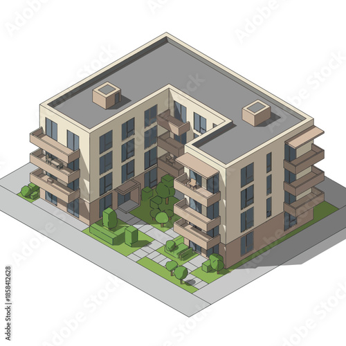 3D Apartment Building Model.