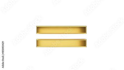 Bild auf Leinwand Isolated gold equals sign design element, mathematical symbol for equivalence or
