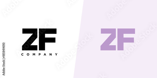 Letter Z and F, ZF logo design template. Minimal monogram initial based logotype.