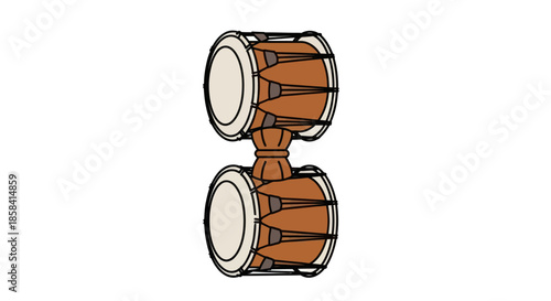 Traditional Japanese Double Barrel Drum Instrument.