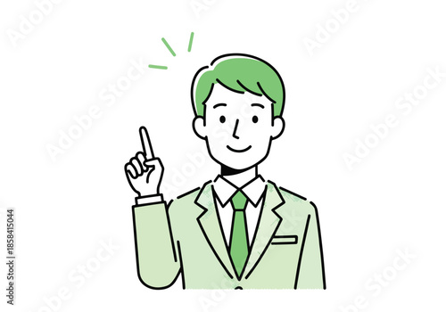 Man pointing with idea\Flat Vector Illustration - Vector stock illustration - Technology stock illustration - Business stock illustration - website stock illustration