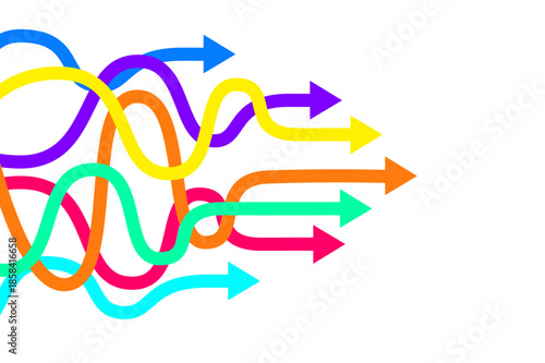Streamline arrows process concept image. Vectorv