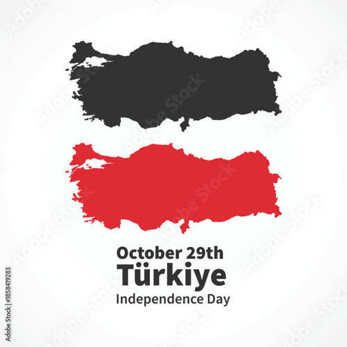 Türkiye map illustration on white background