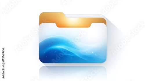 Digital folder icon graphic clean simple folder icon for digital interfaces digital