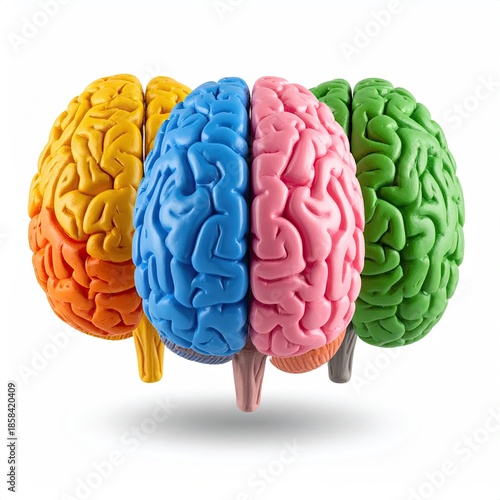 Colorful anatomical brain models