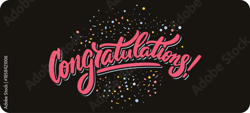 Elegant Congratulations Calligraphy Text Design