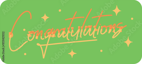Elegant Congratulations Calligraphy Text Design