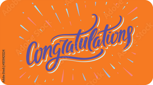 Elegant Congratulations Calligraphy Text Design