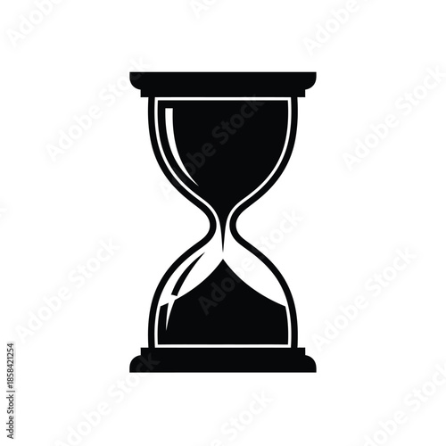 A simple black and white illustration depicts a classic hourglass shape symbolizing the passage of time and moments slipping away swiftly