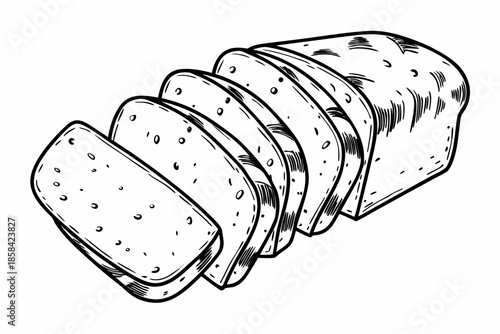 vector illustration of a piece of bread