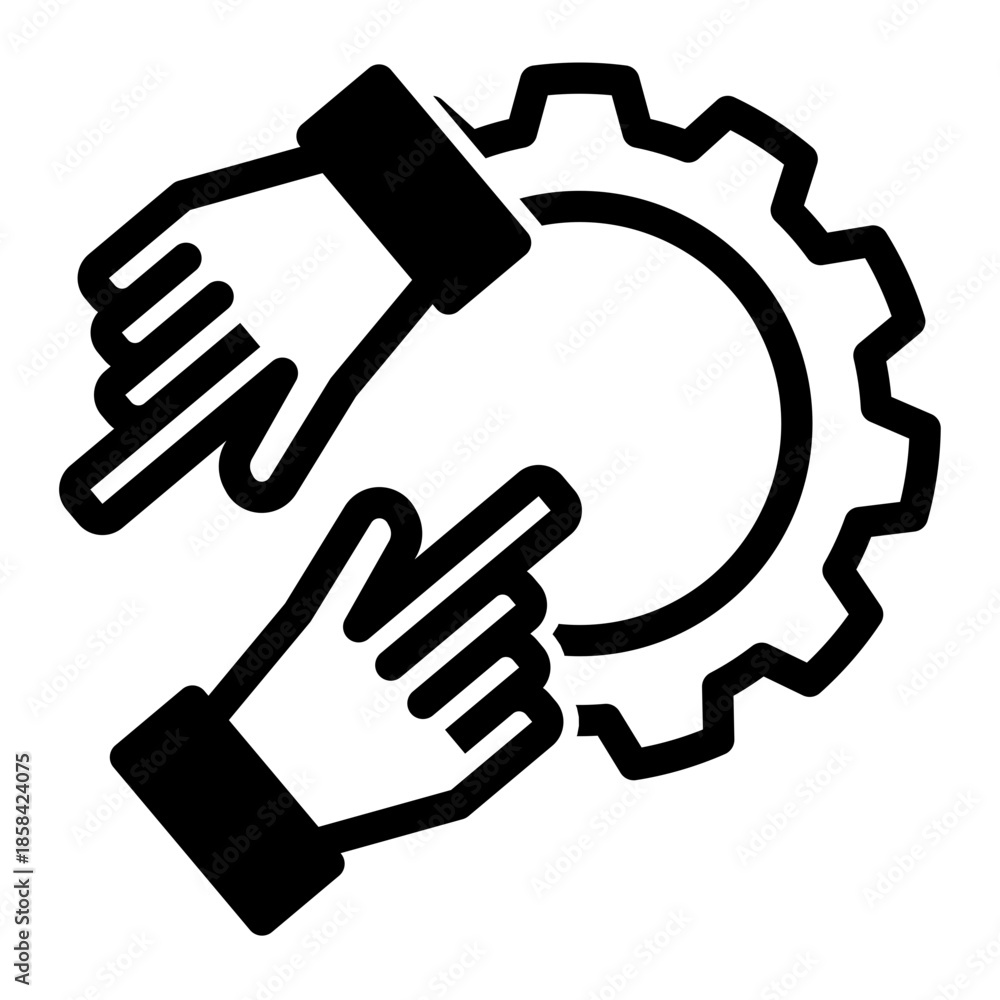 Obraz premium Teamwork Collaboration Service Contribution Icon from Help and Support Icon Collection (Mixed style)