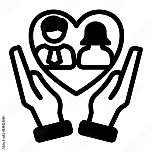 Social Care Family Engagement Responsibility Icon from Help and Support Icon Collection (Mixed style)