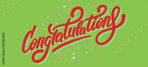 Elegant Congratulations Calligraphy Text Design