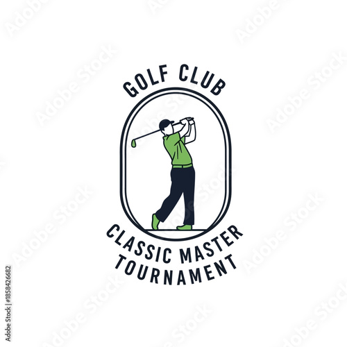 Golf Club Classic Master Tournament Logo Design.