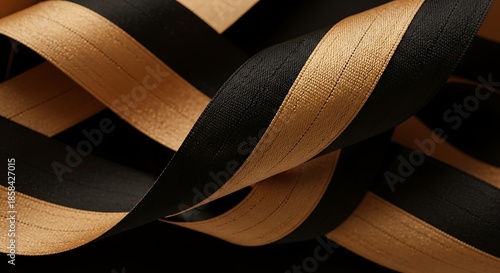 Sophisticated ribbons intertwining forming a dynamic abstract composition