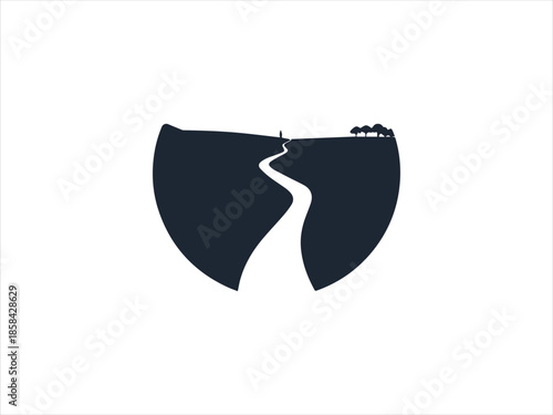 Long Path Journey Silhouette Vector