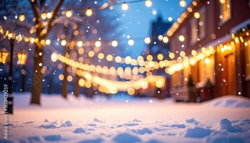 Blurred festive lights of Winter Wonderland for background use. High quality
