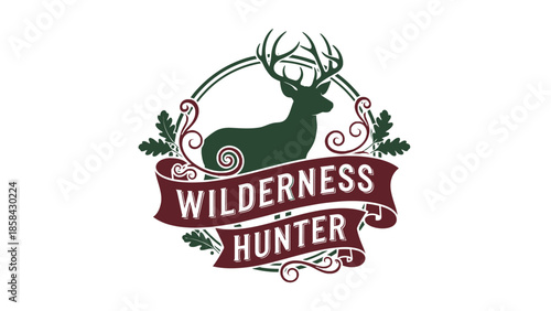 Wilderness Hunter Emblem Featuring a Majestic Stag.