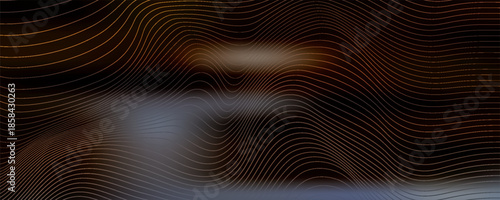 Abstract Wave. Gold Stripes. Curve copper flow. Motion golden Line. Bronze Vector illustration . Curved Lines