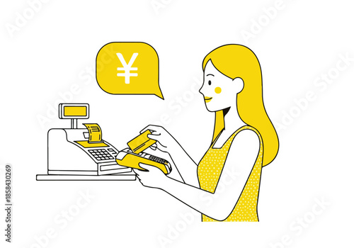 Woman using atm machine - Lifestyle Illustration, Flat Line Art, Flat Style Illustration, Flat Line Illustration, Cartoon Line Illustration, Modern Outline Flat Illustration