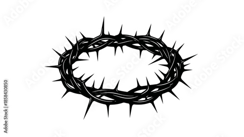 A Detailed Black Crown of Thorns Illustration.