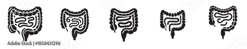 A picture of bowel in sillhouette with the white background