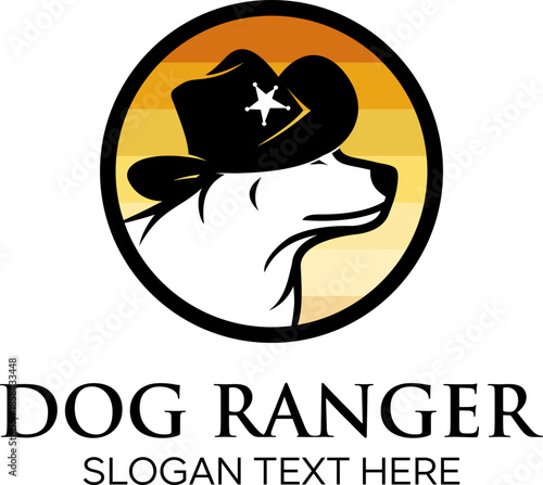 cowboy dog ranger idea logo design
