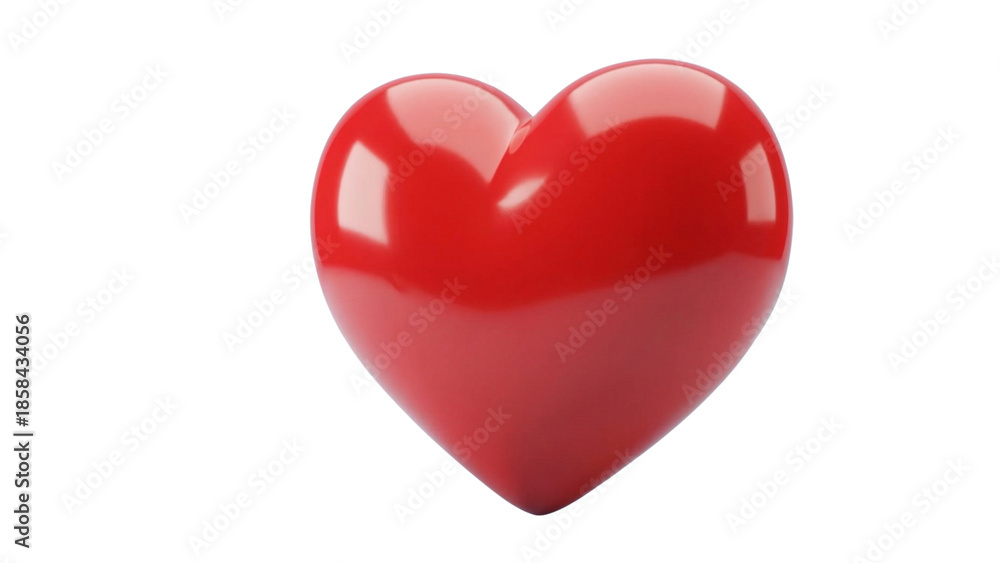 Fototapeta premium Beautiful red heart shape on white background