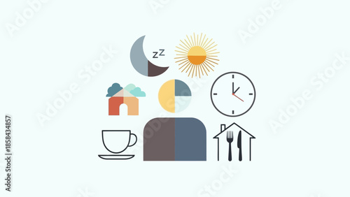 Morning Routine with Coffee and Clock.