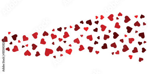 Flowing Red Hearts Stream illustration Vector