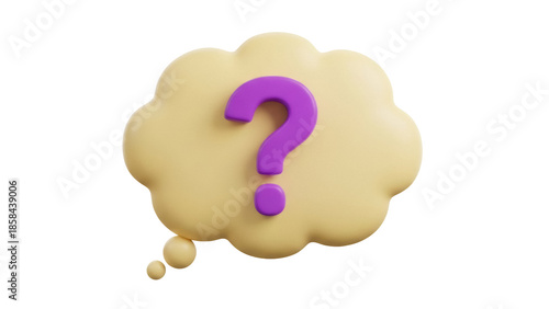 Fotografi Isolated question mark icon inside speech bubble, idea, doubt, concept, problem