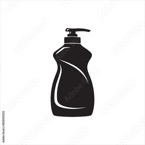  Silhouette liquid soap dispenser simple hygiene container vector illustration