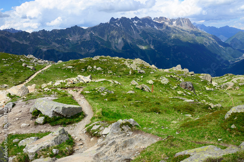 Plan de l'Aiguille - plateau above Chamonix in French Alps, intermediate cable car station on Aiguille du Midi, Mount Blanc range, Haute-Savoie, France, Europe, down Arve Valley - Vallée de Chamonix 