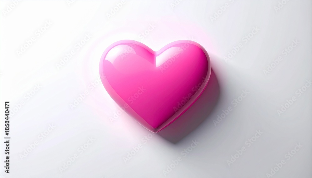 Obraz premium Pink heart shape on white background