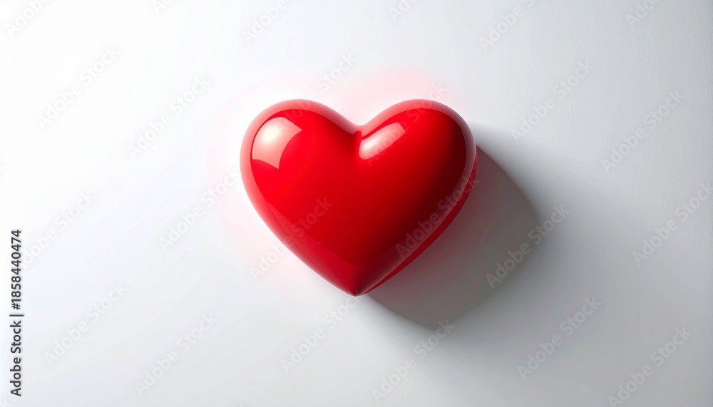 Obraz premium Red heart shape on white background
